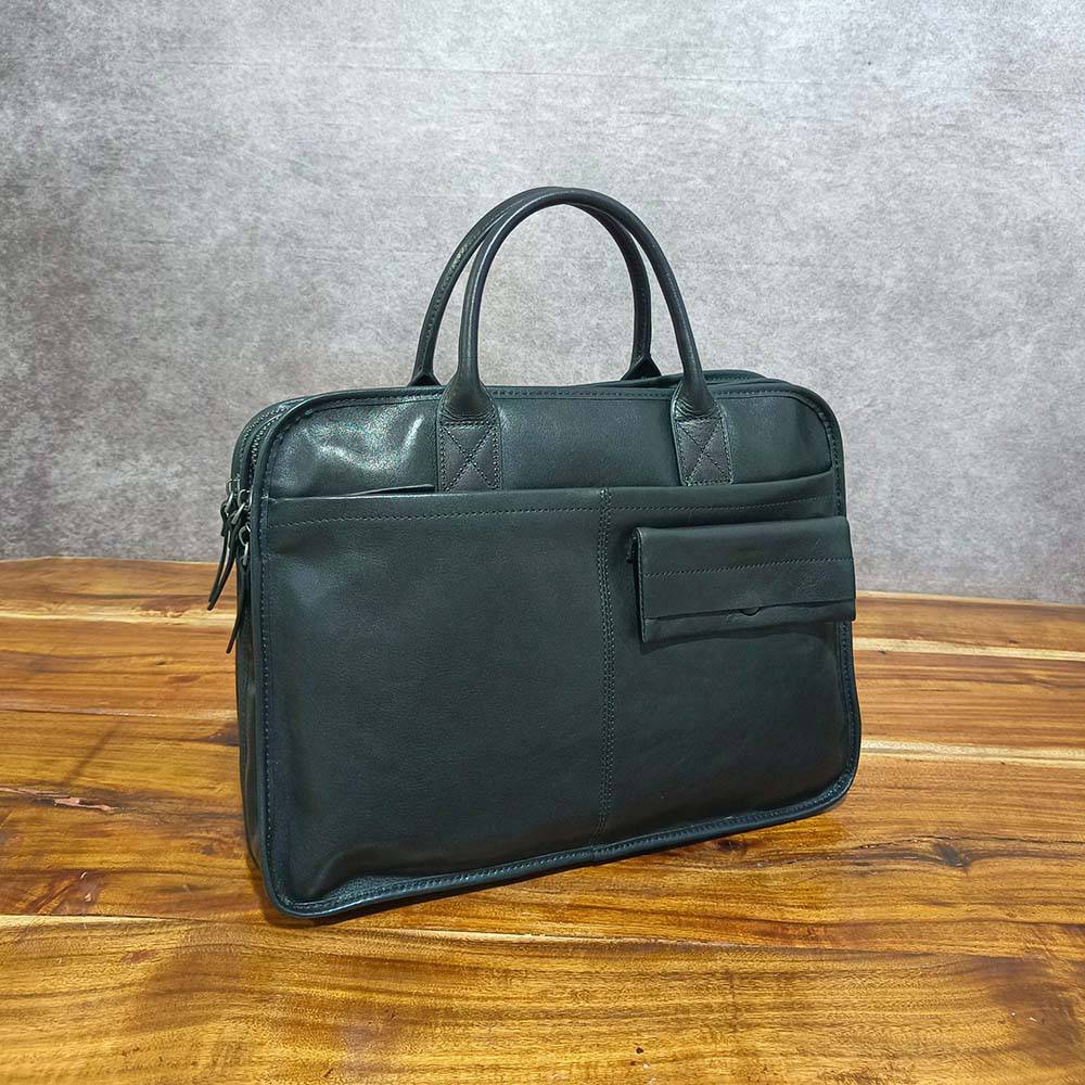 Mens Vintage Leather Buiness Briefcase Shoulder Cross Body Bag   2850-5