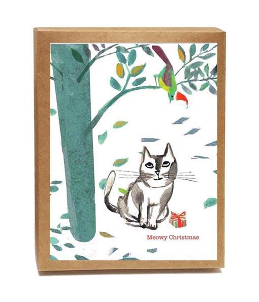 Meowy Christmas Boxed Notes - Set of 8 Cards-0