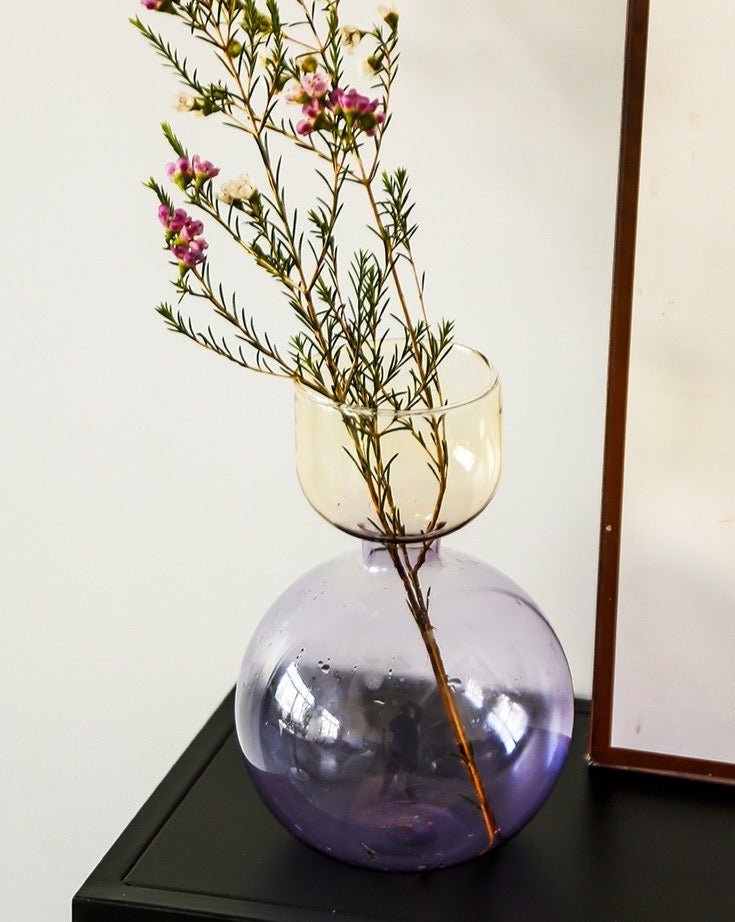 Modern Handblown Glass Vase - Contemporary Decorative Art Glass Vase-4