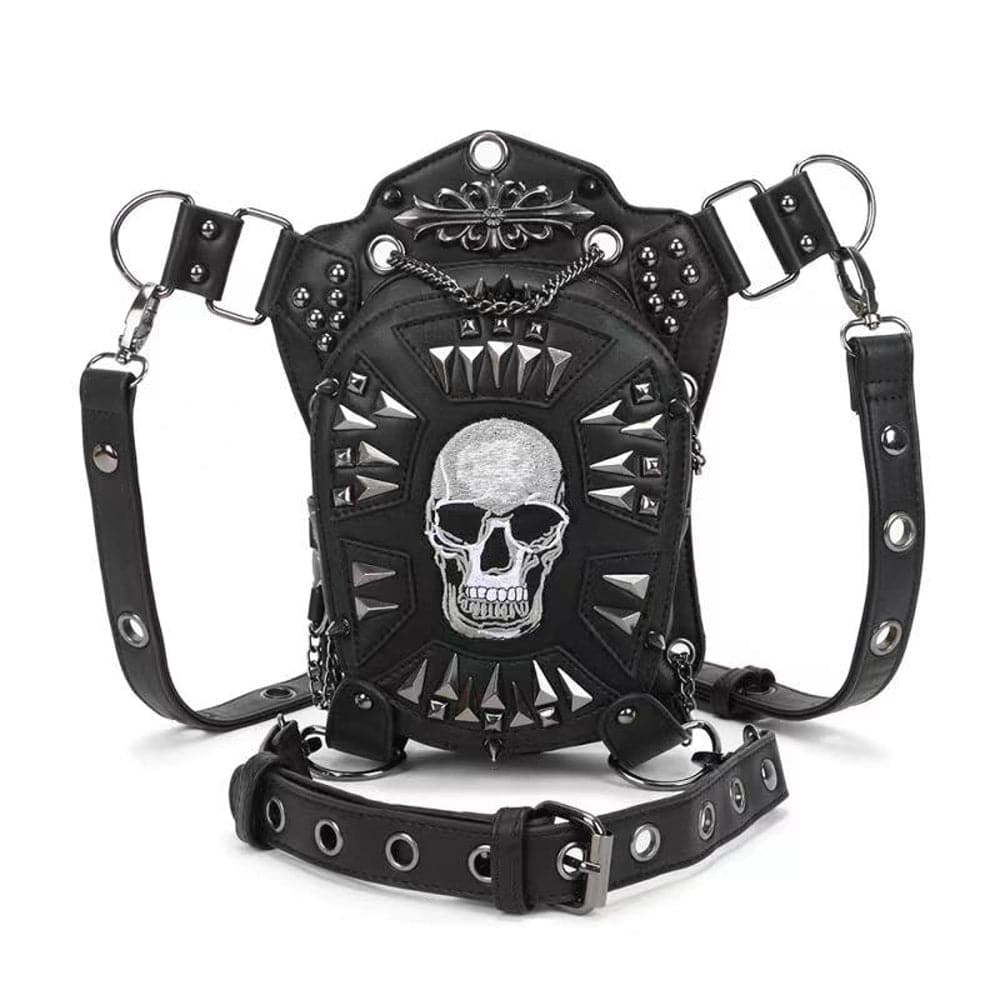 3D Bags Multi-functional Studded Hip Hop Chest Skull Sling Bag Cross Body Shoulder Bag For Men Women Punk-1