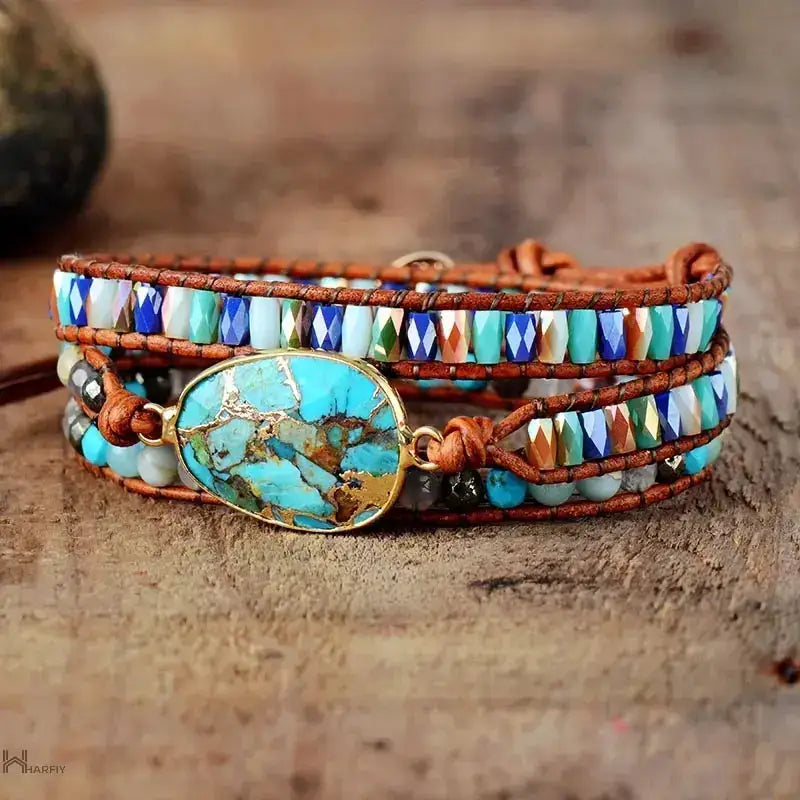 Gold Line Turquoise Bracelet-0