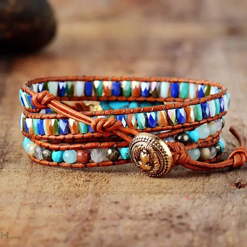 Gold Line Turquoise Bracelet-1