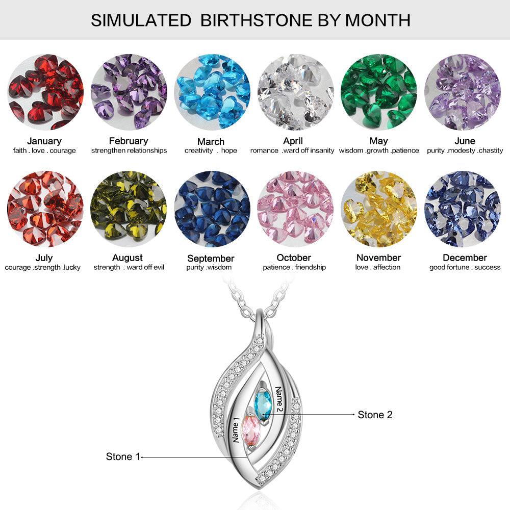 925 Sterling Silver Cubic Zirconia Birthstones Eye Pendant Necklace-5