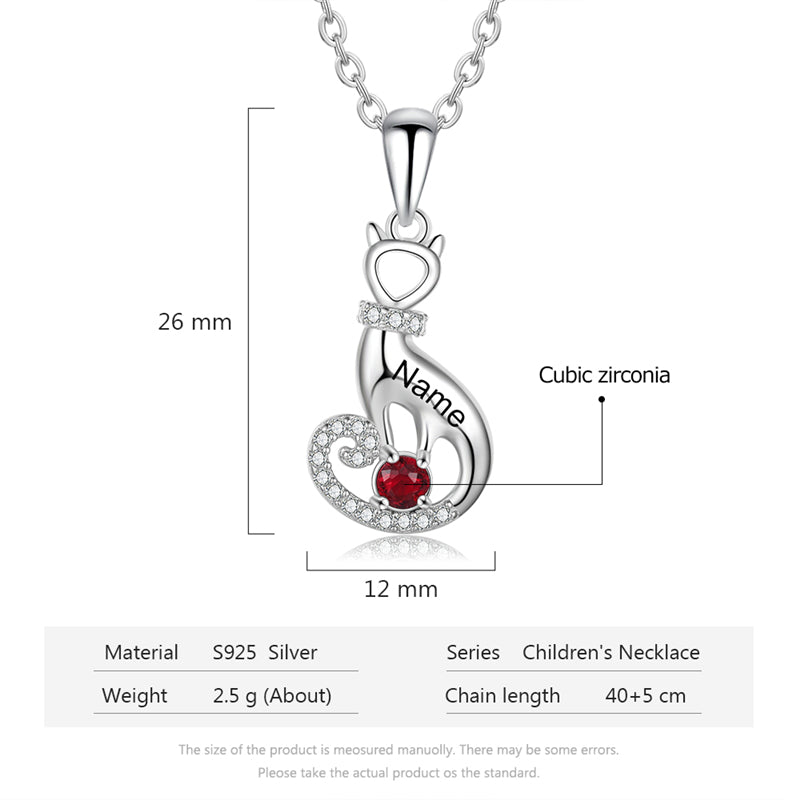 925 Sterling Silver One Birthstone Necklace-4