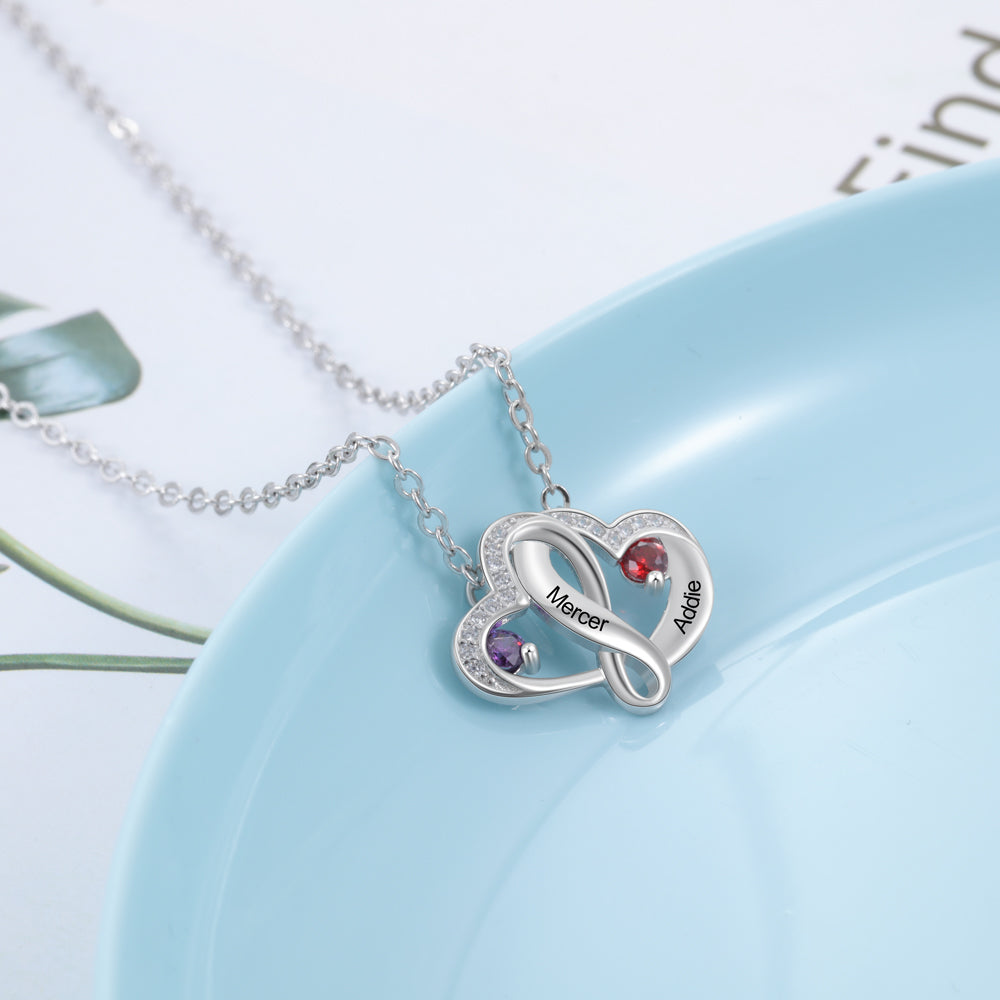 925 Sterling Silver Heart Necklace-2