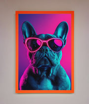 Neon French Bulldog Framed Wall Art-10
