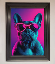Neon French Bulldog Framed Wall Art-6