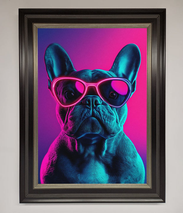 Neon French Bulldog Framed Wall Art-8