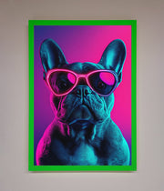 Neon French Bulldog Framed Wall Art-11