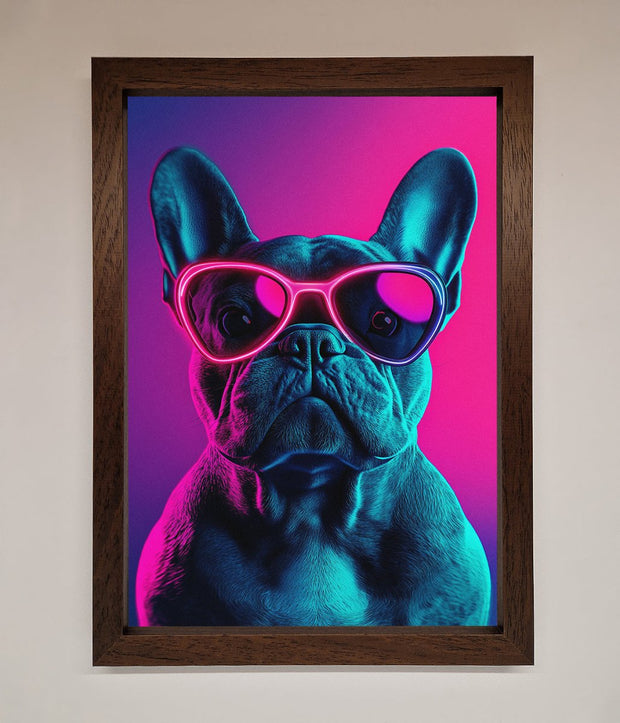 Neon French Bulldog Framed Wall Art-4