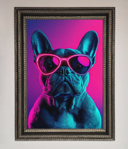Neon French Bulldog Framed Wall Art-17