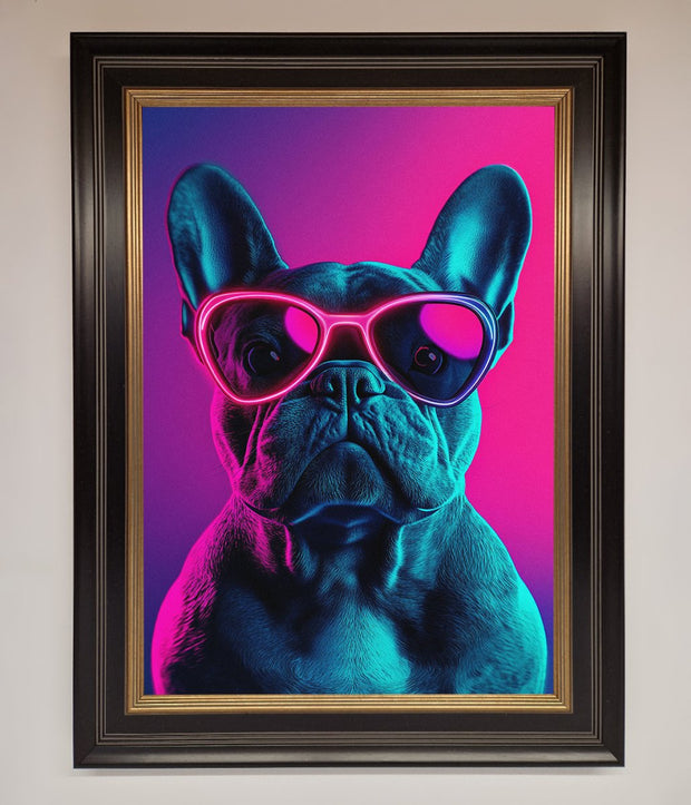 Neon French Bulldog Framed Wall Art-9
