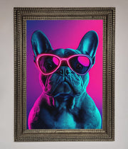 Neon French Bulldog Framed Wall Art-16
