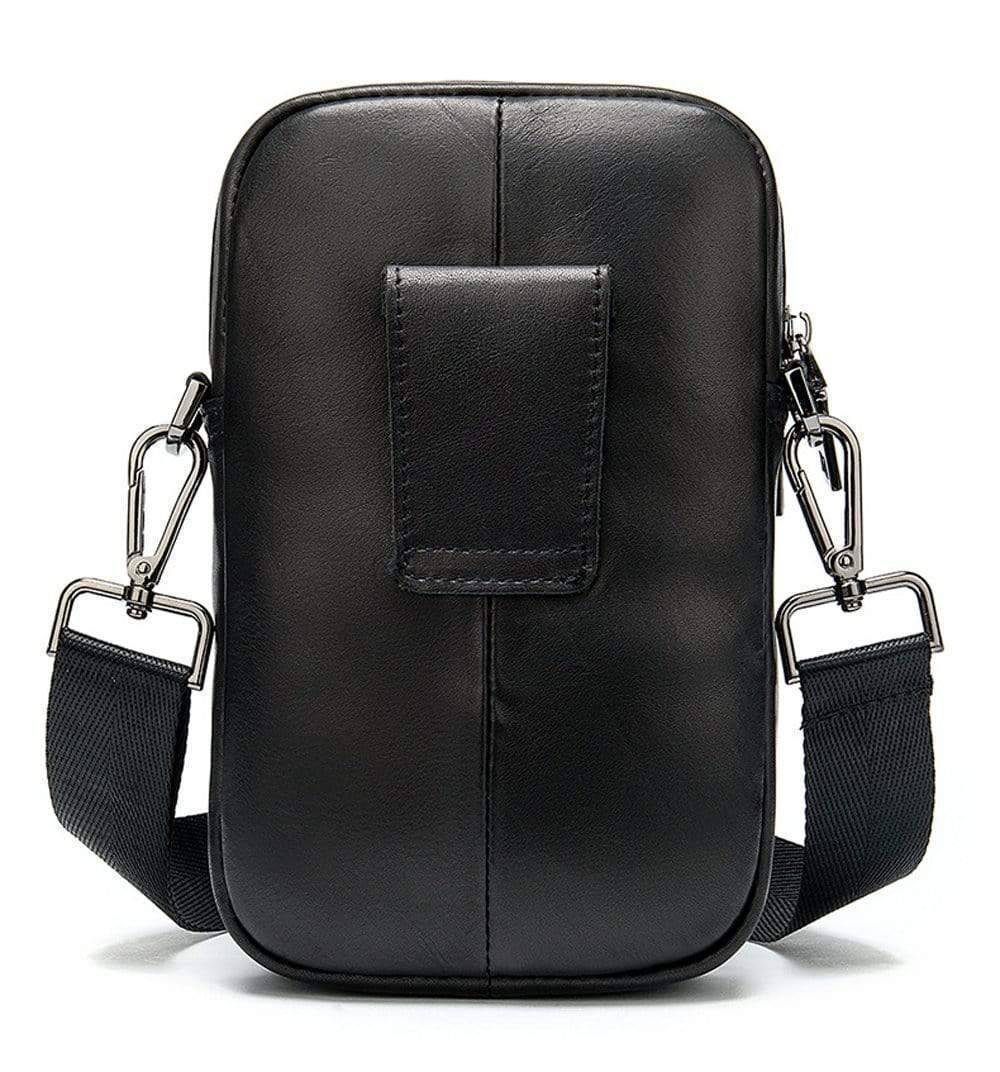 New Fashion Genuine Leather Men's Daily Use Belt Mobile Waist Cossbody Sport Shoulder Bags.-4