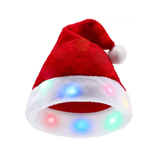 Christmas Glowing Santa Hat, Adult Size Santas Hat (2 Pack)-0