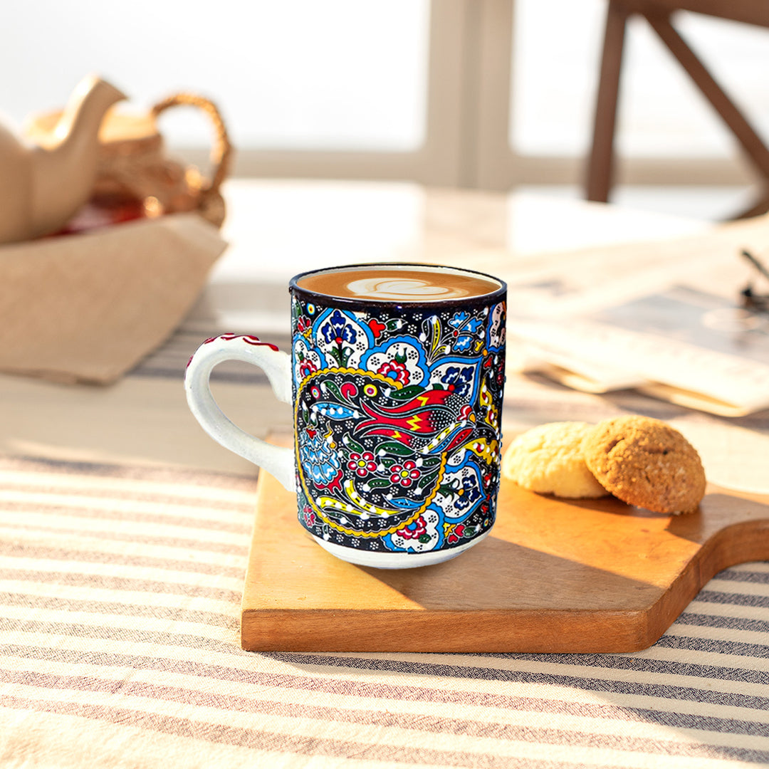 Ceramic Mug Tulip Black & Blue-1