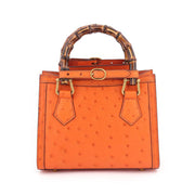 Ostrich Leather Nano Top Handle Cross Body Bag-0