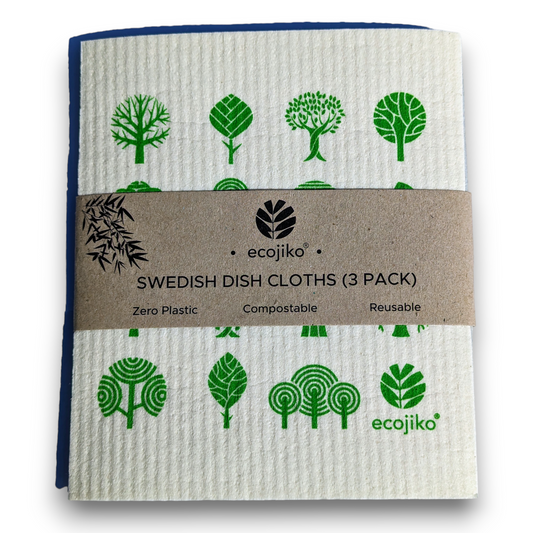 Swedish Dish Cloths | Natural Swedish Compostable Reusable Washable Kitchen Cleaning Cloths (3 pck)-0