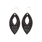 Marquise Intricate Recycled Rubber Earrings-3