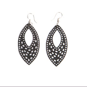 Marquise Intricate Recycled Rubber Earrings-0