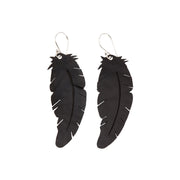 Upcycled Angel Rubber Feather Earrings Eco Jewelry-0