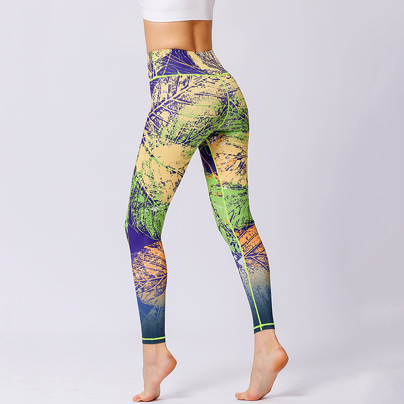 Women Yoga Pants Workout Leggings Fitness Sport Print Athletic Pants-3