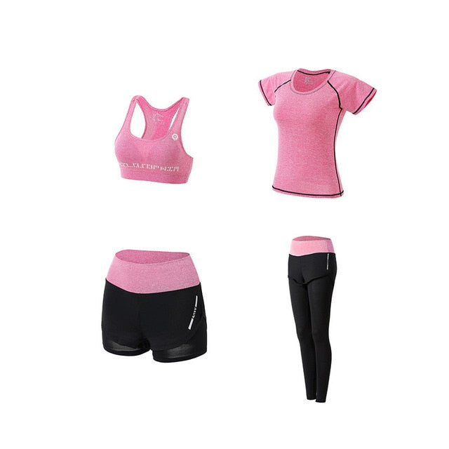 5Pcs Women's Yoga Sets Outdoor Running Yoga Quick Dry-10