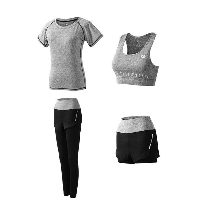 5Pcs Women's Yoga Sets Outdoor Running Yoga Quick Dry-8