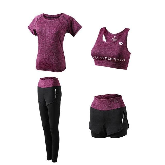 5Pcs Women's Yoga Sets Outdoor Running Yoga Quick Dry-11