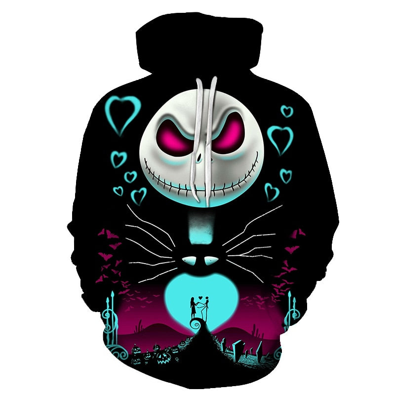 Men Women shirt/Hoodies/Tees Outerwear Halloween Gift Nightmare Before Christmas Jack 3D Print Female/male Hoody Sweatshirt-0