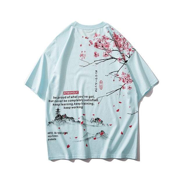 Japanese Geisha Tshirt Streetwear Short Sleeve T Shirt Japan Cotton Tops Tees Men Harajuku Hip Hop T-Shirt-6