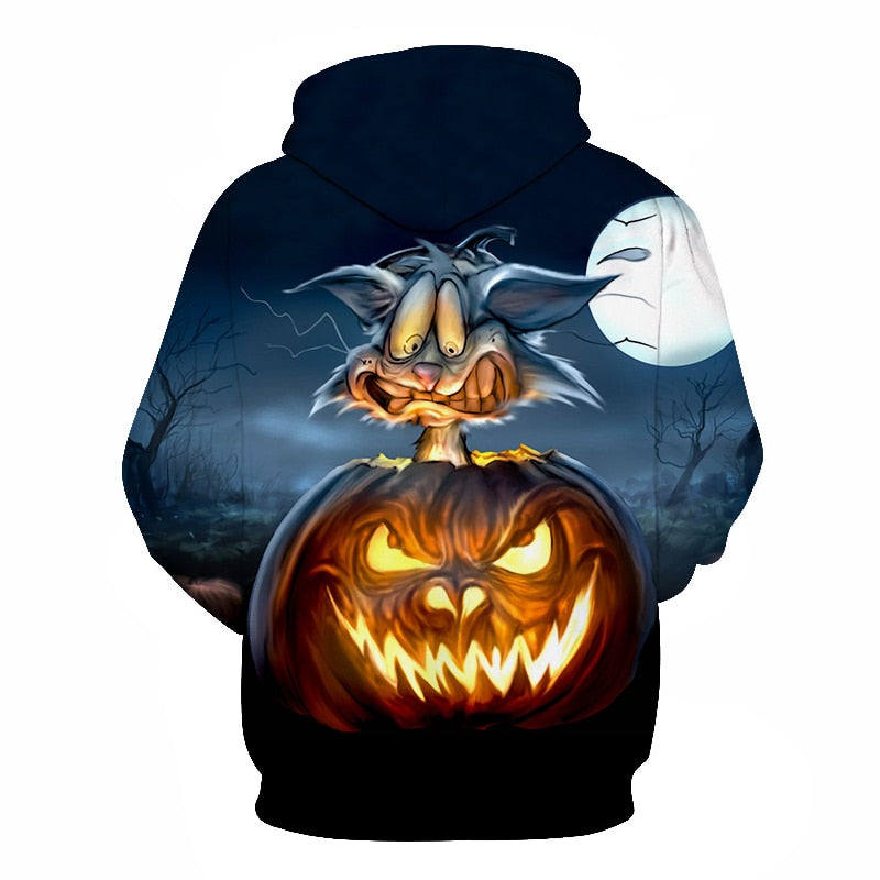 Male Sweatshirt Pumpkin King Jack Skellington Evil Smile Pattern Spring Men Hoodies Cool Streetwear Halloween Party-2