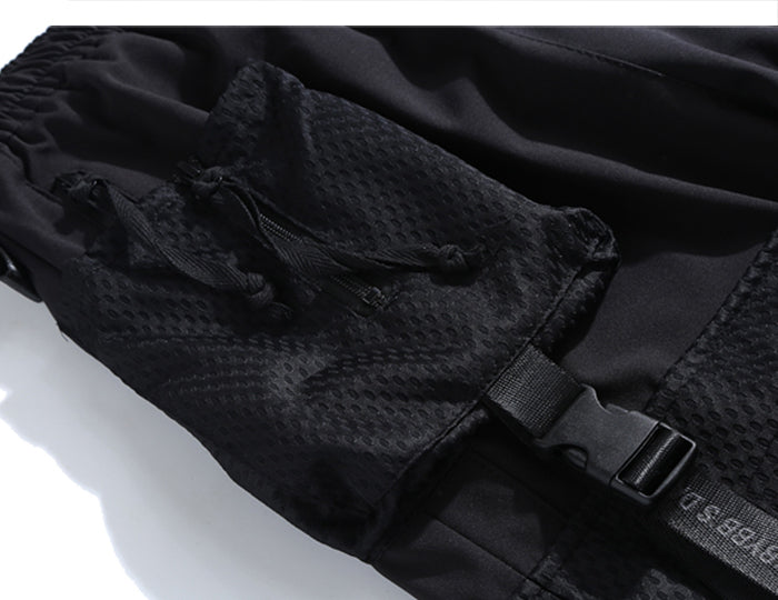 Ribbons Multi Pockets Cargo Pants Men Harajuku Casual Track Trouser Hip Hop Streetwear Techwear Pants Joggers Men-2