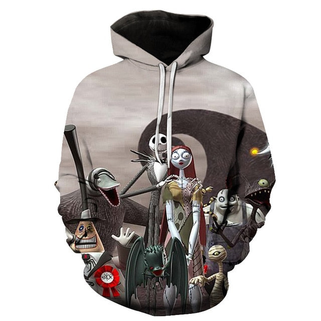 Men Women shirt/Hoodies/Tees Outerwear Halloween Gift Nightmare Before Christmas Jack 3D Print Female/male Hoody Sweatshirt-2