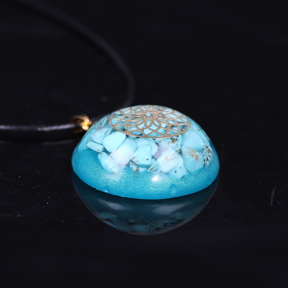 Orgonite Energy Pendant Turquoises Reiki Stone Pendant Yoga Necklace Glamour Jewelry For Woman-4