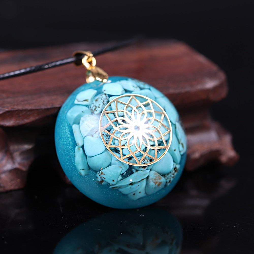 Orgonite Energy Pendant Turquoises Reiki Stone Pendant Yoga Necklace Glamour Jewelry For Woman-1