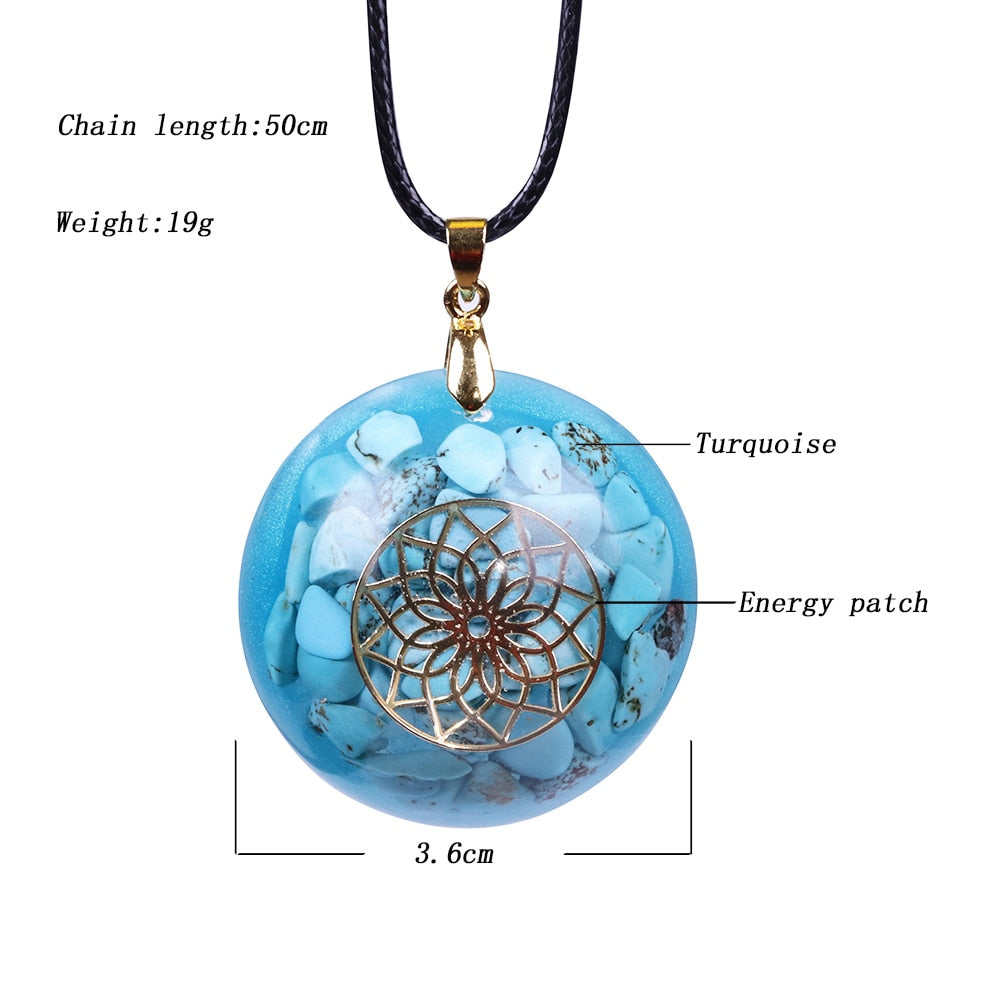 Orgonite Energy Pendant Turquoises Reiki Stone Pendant Yoga Necklace Glamour Jewelry For Woman-2