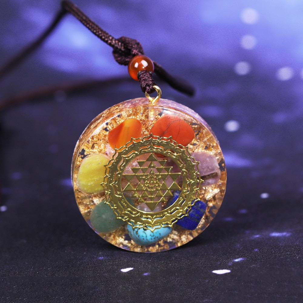 Orgonite Pendant Chakra Reiki Healing Necklace Yoga Energy Sweater Chain Necklace For Women Men Jewelry-1