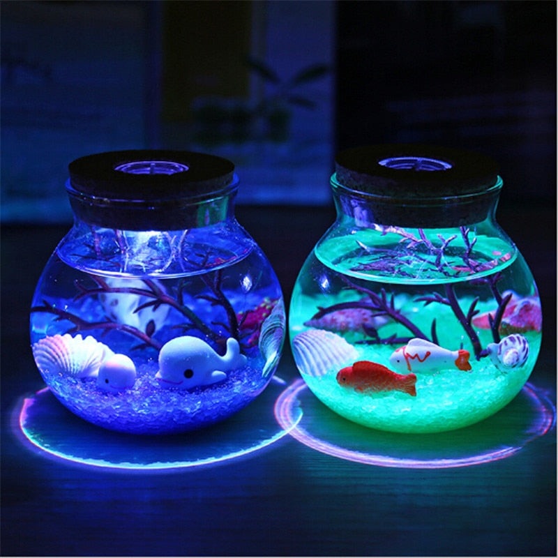 Novelty RGB LED Night Lamp Romantic Sea Fish -0