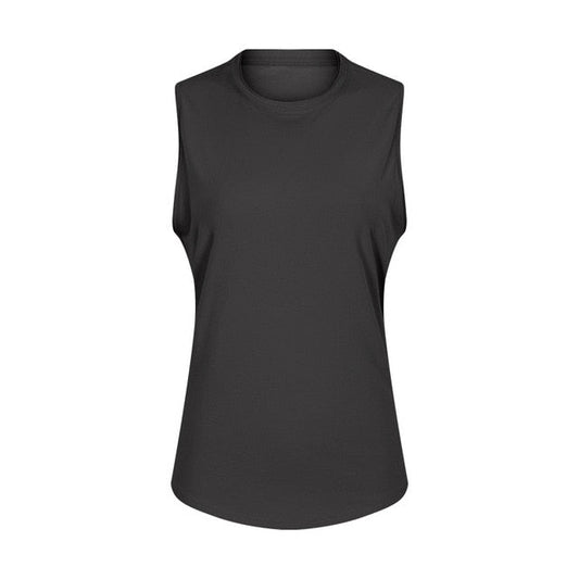 Anti-sweat Cotton Plain Workout Yoga Tank Tops Vest Women-0