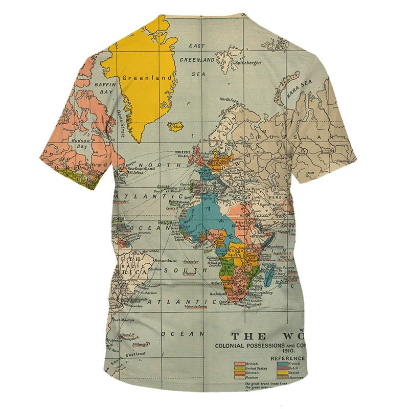 World Map T-shirt Funny T Shirts Summer Fashion Anime Tshirt 3D T Shirt Mens Clothing Tops Tees 2020 New Fashion-2