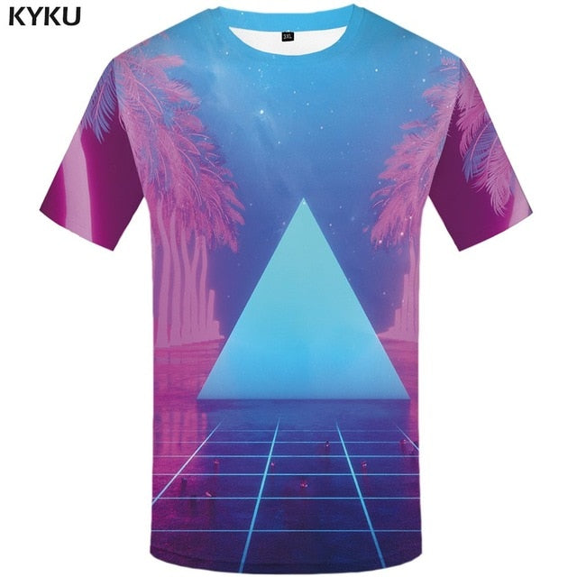 Maple Leaf T shirt Men Fireworks Tshirts Casual Canada Anime Clothes Black T-shirts 3d Psychedelic Shirt Print-5