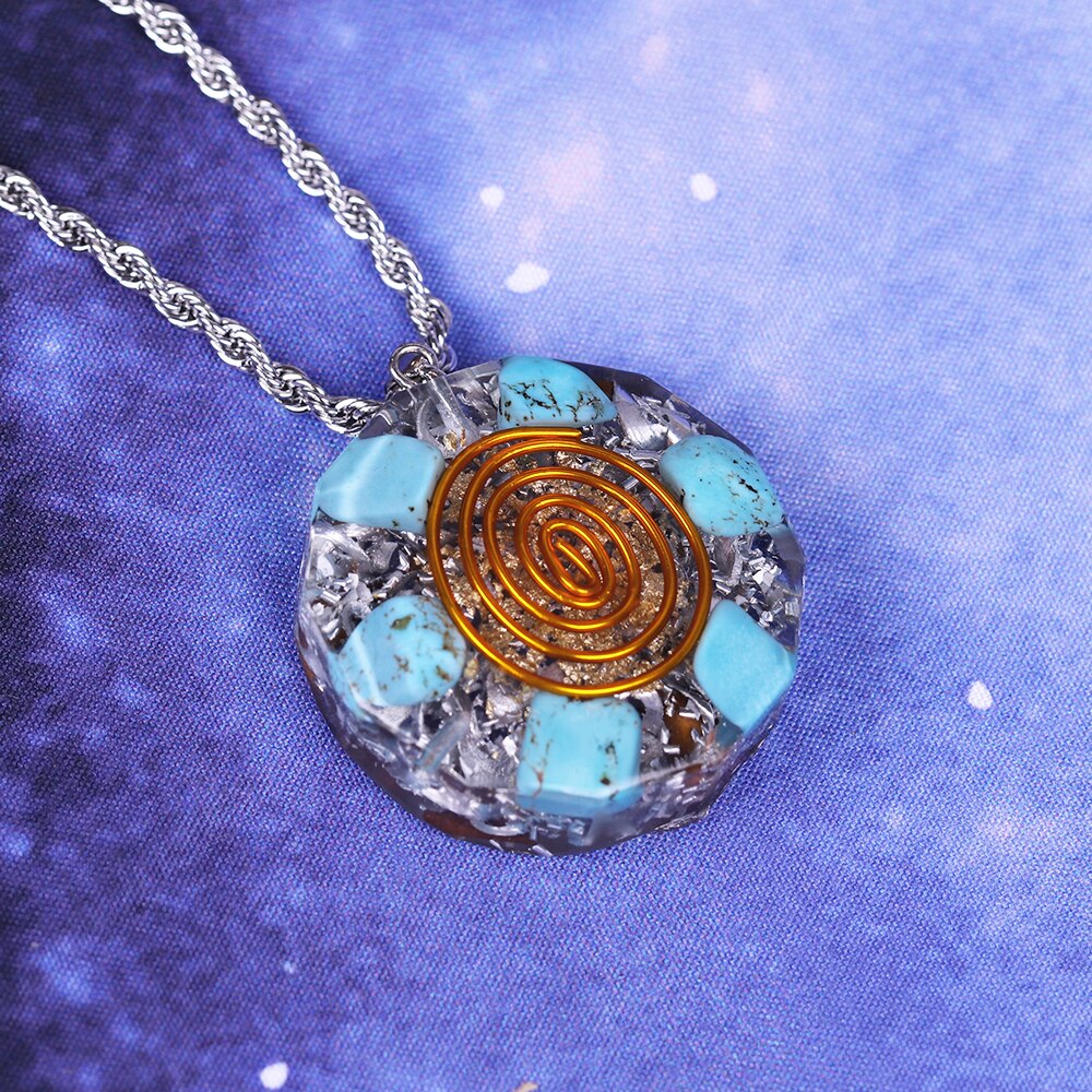 Orgonite Necklace Naturalturquoises Healing Pendant Yoga Energy Necklace Meditation Jewelry Handmade Professional-2