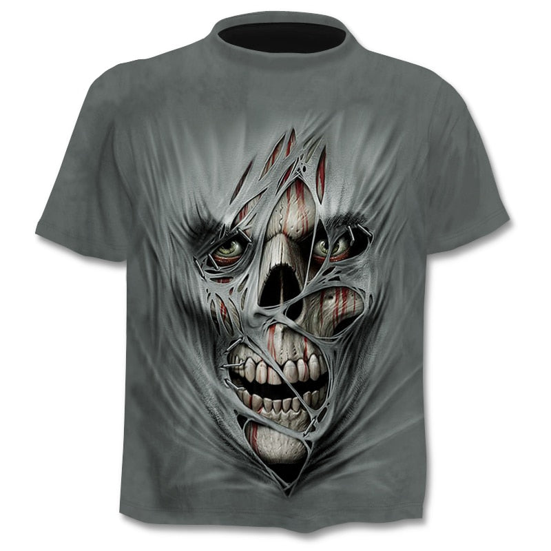 Skull graphic T-shirt horror men's T-shirt 3D fashion tops summer T-shirt men's O-neck shirt boy clothing plus size streetwear-0