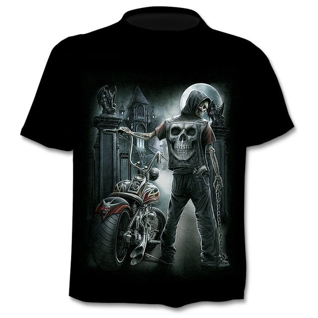 Skull graphic T-shirt horror men's T-shirt 3D fashion tops summer T-shirt men's O-neck shirt boy clothing plus size streetwear-9