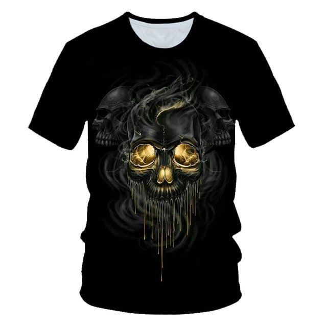 Skull Beauty Rock Cool 3D t shirts Mens Motorcycle Punk 3D Printed T shirt Men Clothes tshirt-13