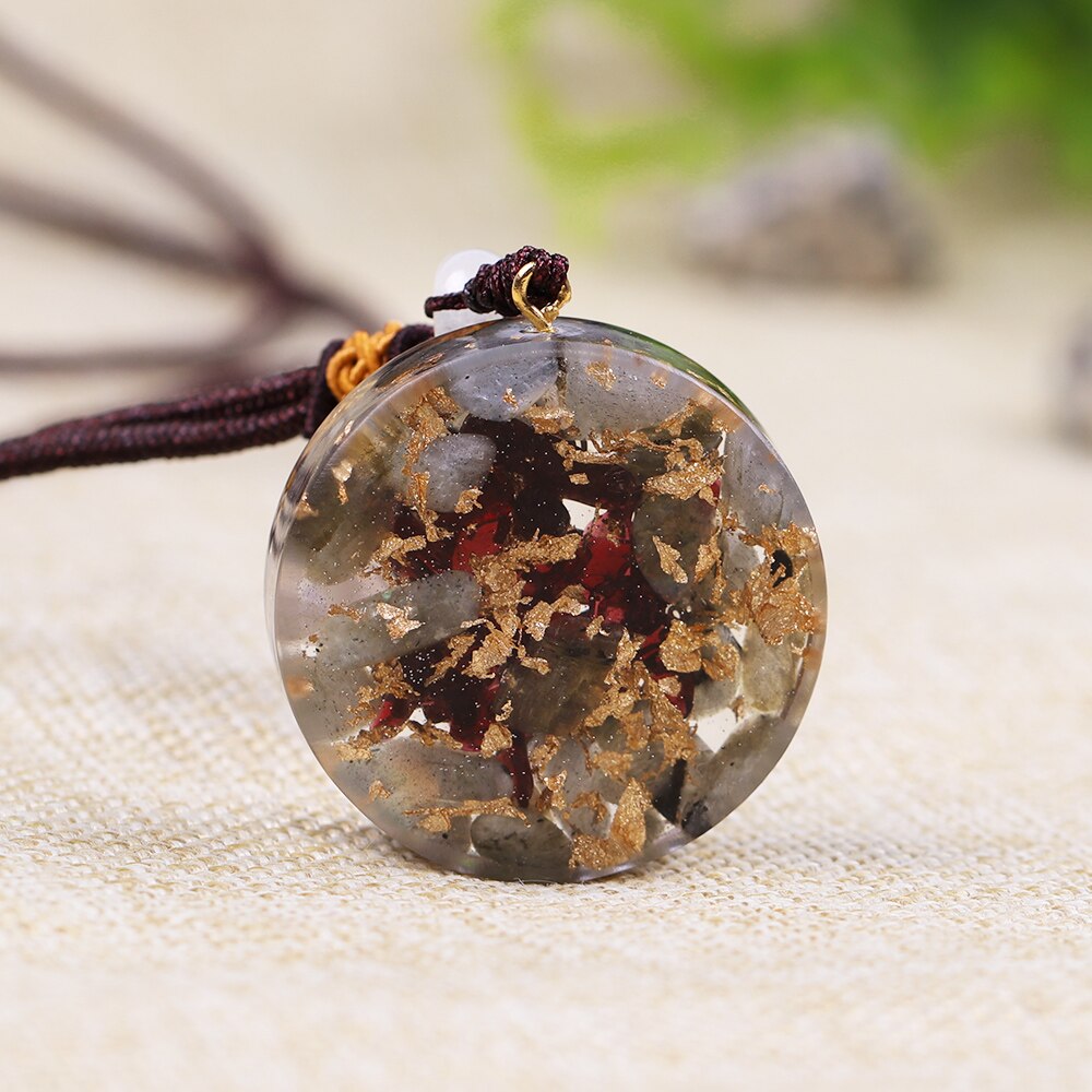 Orgone Pendant Energy Generator Chakra Healing Labradorite Orgonite Crystal Pendant Meditation Yoga Necklace-4