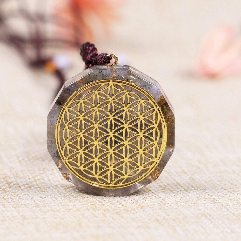 Orgone Pendant Energy Generator Chakra Healing Labradorite Orgonite Crystal Pendant Meditation Yoga Necklace-3