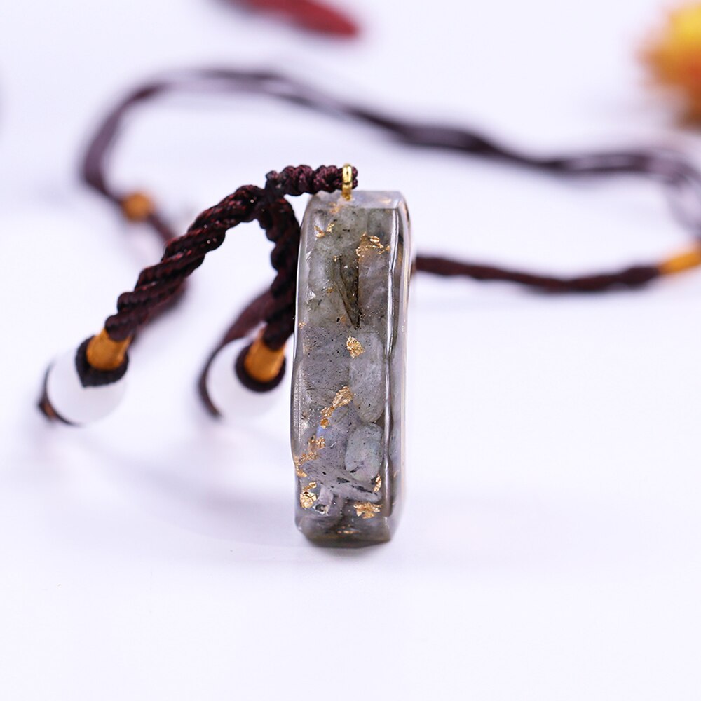 Orgone Pendant Energy Generator Chakra Healing Labradorite Orgonite Crystal Pendant Meditation Yoga Necklace-2