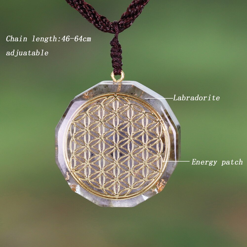 Orgone Pendant Energy Generator Chakra Healing Labradorite Orgonite Crystal Pendant Meditation Yoga Necklace-1